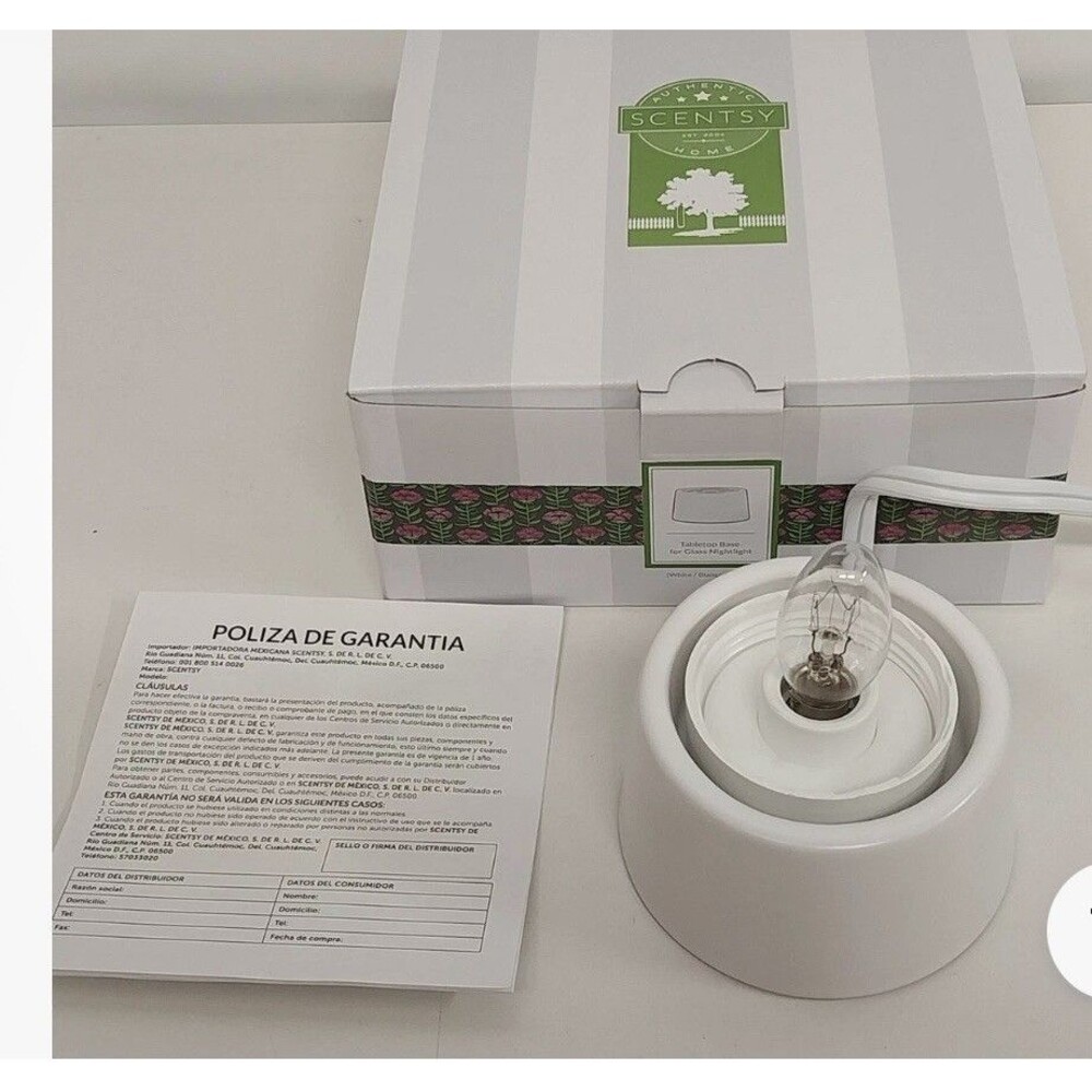 Scentsy Tabletop Base for Glass Mini Warmer 39447 White 15W Boxed New in Box